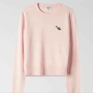 Aritzia Sunday Best | Abby Sweater in Chalk Pink with Dino | Size Large